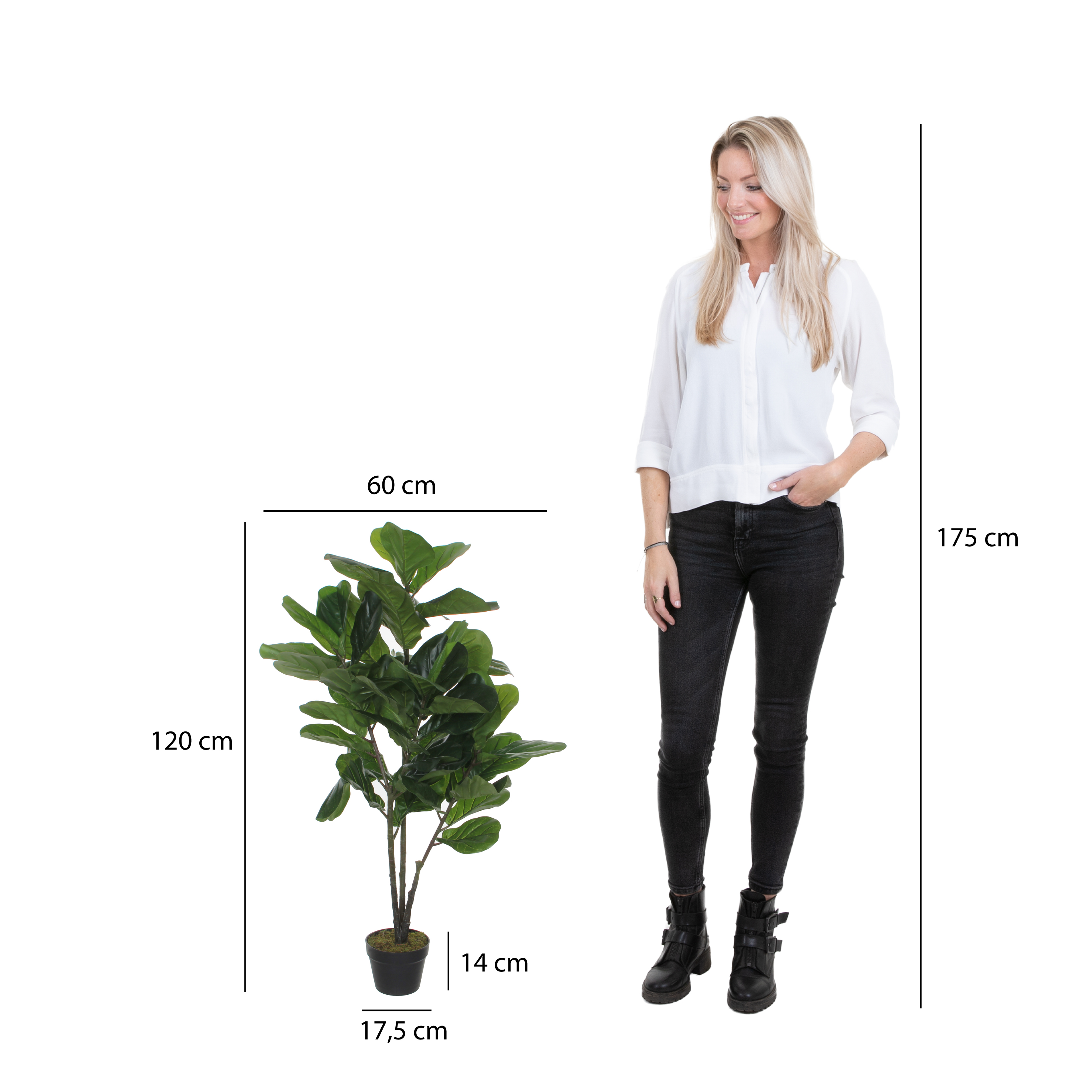 Mica decorations - ficus lyrata artificielle vert h120