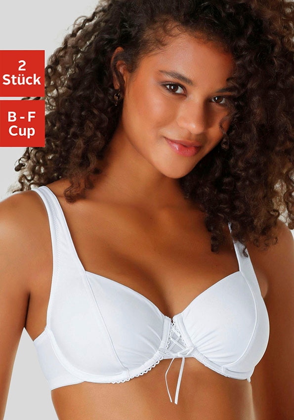 petite fleur Dekolleté-BH, 2 Stücker Packung, mit Bügel und schönen Raffungen im Cup, Dessous