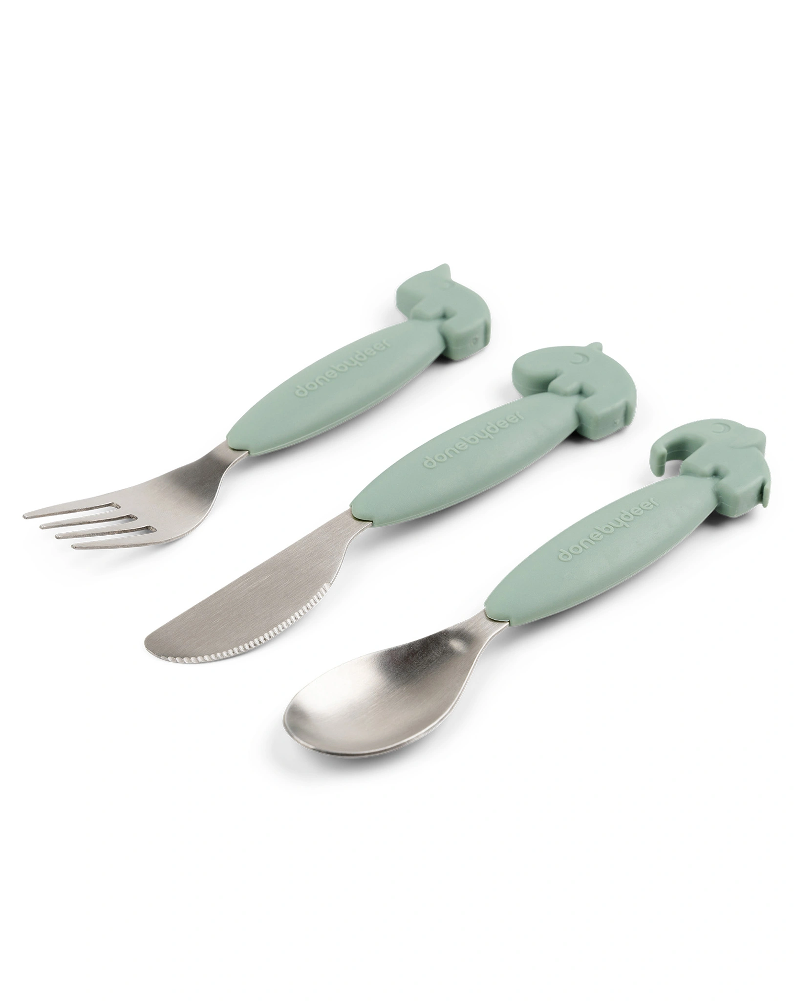 Besteckset EASY-GRIP - DEER FRIENDS 3-teilig in grün