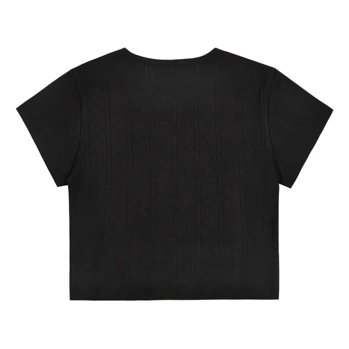 Cou Cou Intimates T-Shirt Baby Pointelle Coton Bio | Noir