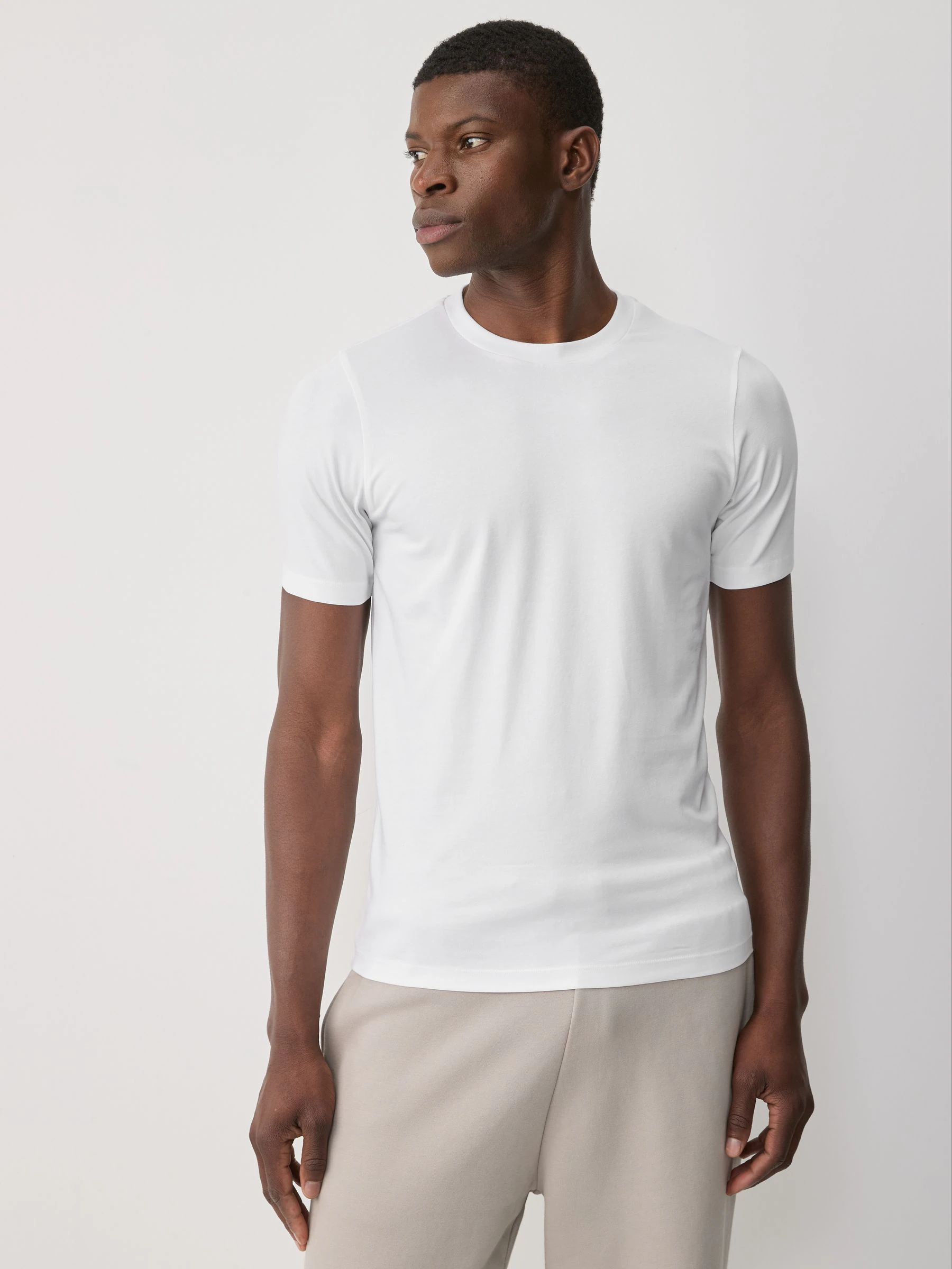 Marineblauw/wit/zwart - Muscle fit essentiële T-shirts 3 set
