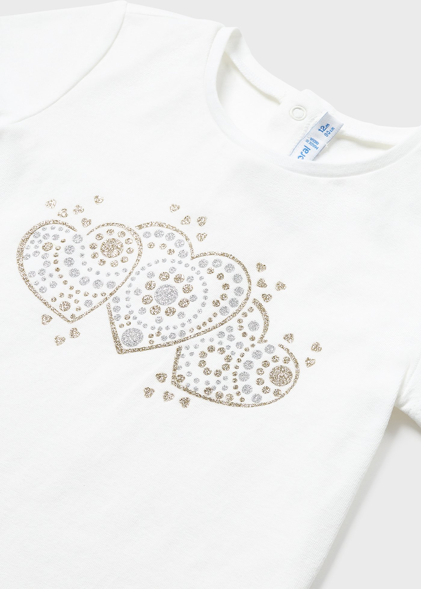 Camiseta de manga curta em algodão sustentável para bebês