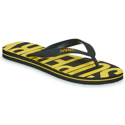 Superdry - VINTAGE VEGAN FLIP FLOP Negro / Amarillo