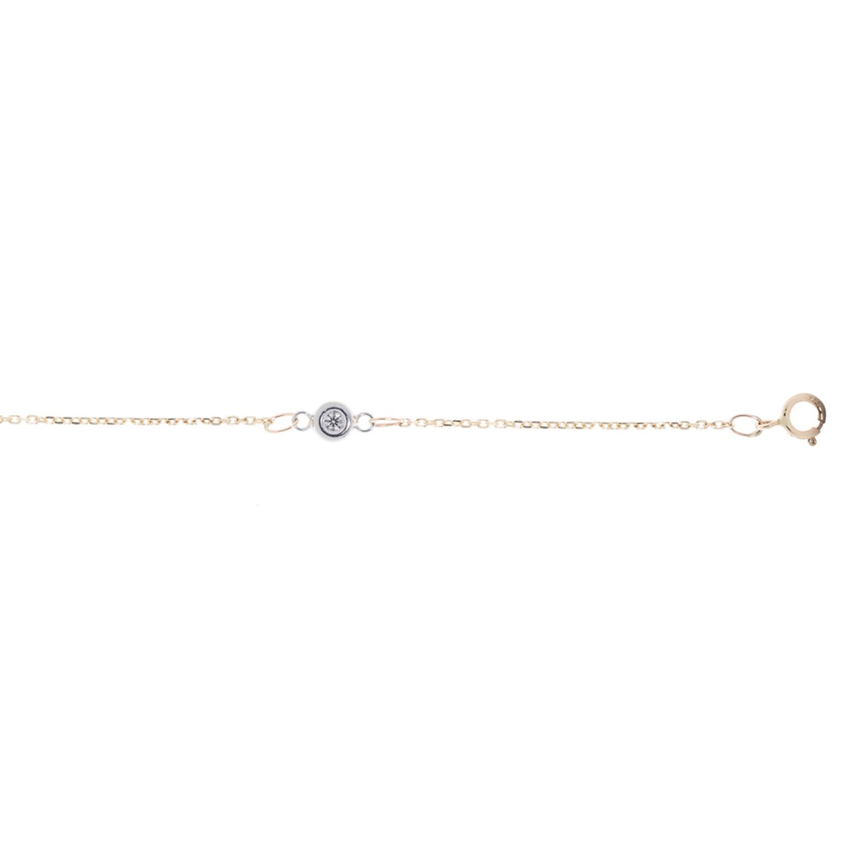 Bracelet Brillaxis or bicolore oxydes sertis clos