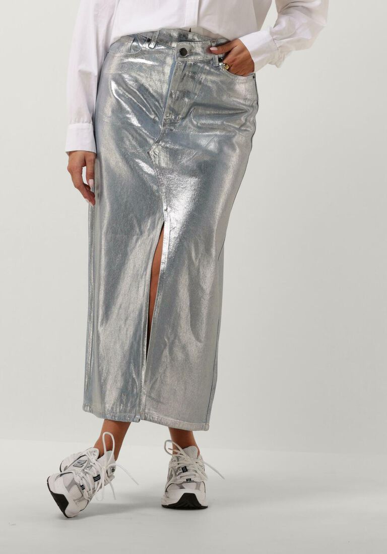 CO\\'COUTURE lichtblauwe co'couture  foil denim skirt