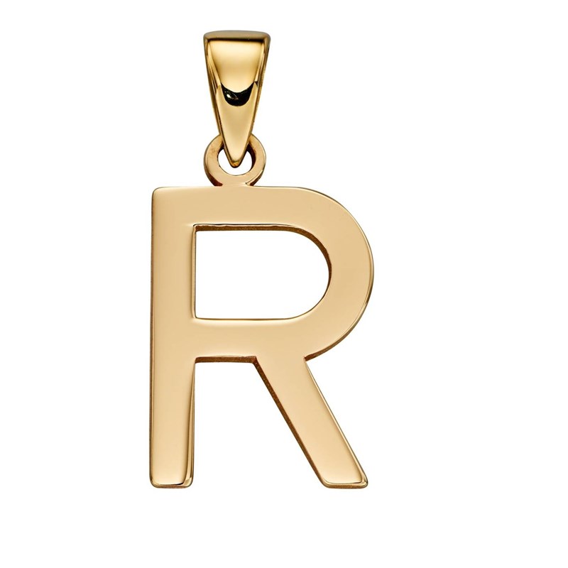 Collier lettre R en or 375/1000