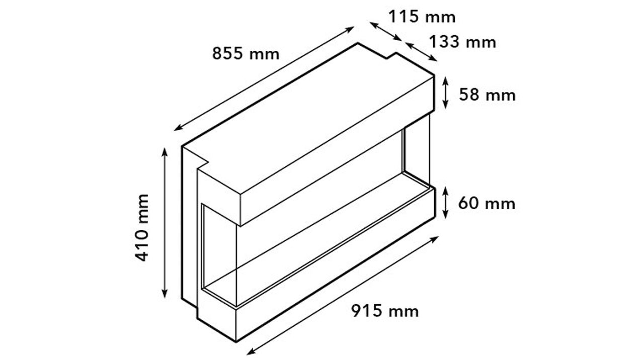 Elektrische 3D LED Inzethaard 90 Levico B91.5 x D24.5 x H40.5 cm