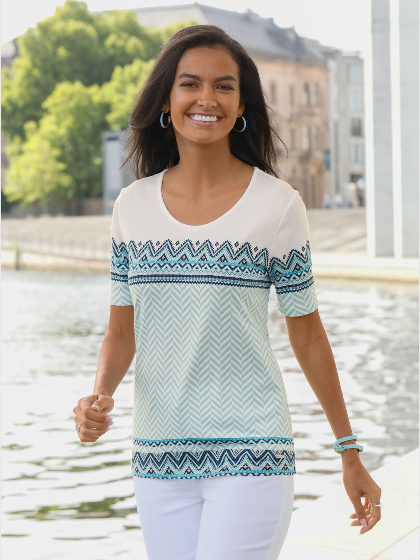 T-shirt à manches courtes 50% coton et 50% modal