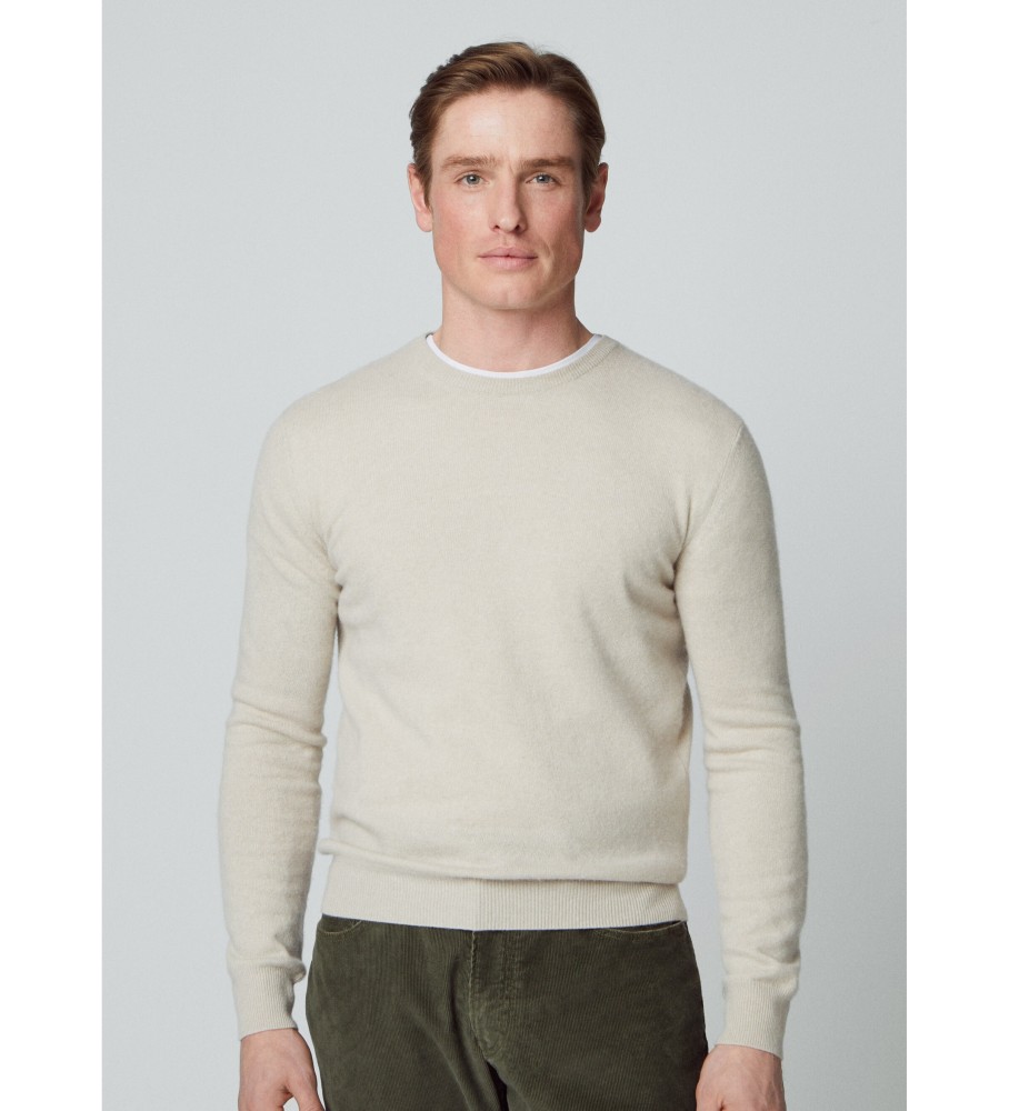 Hackett Jersey Merino Cash Mix branco