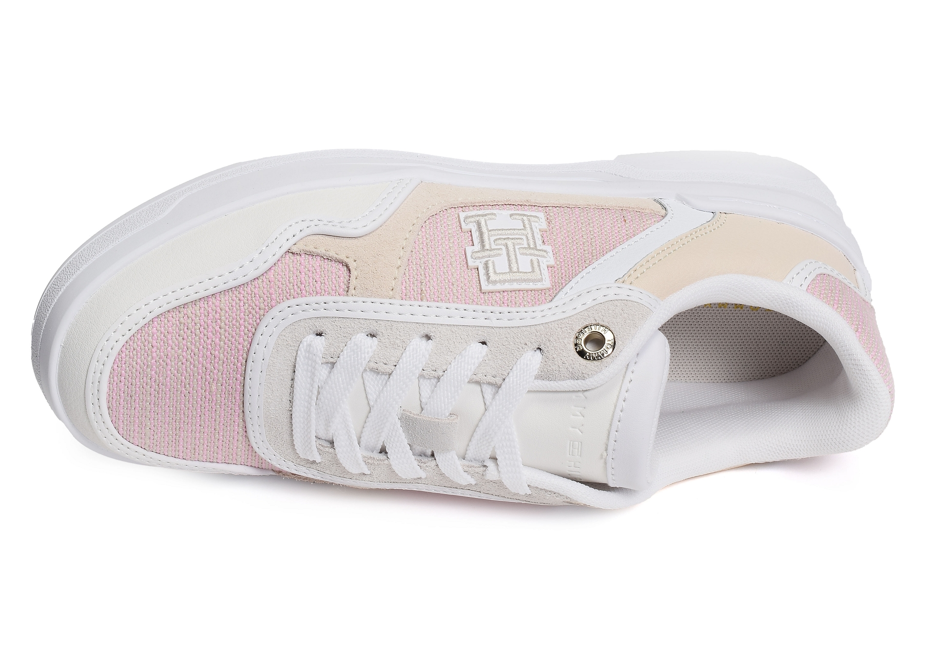 Th woven basket sneaker 7289 blanc rose