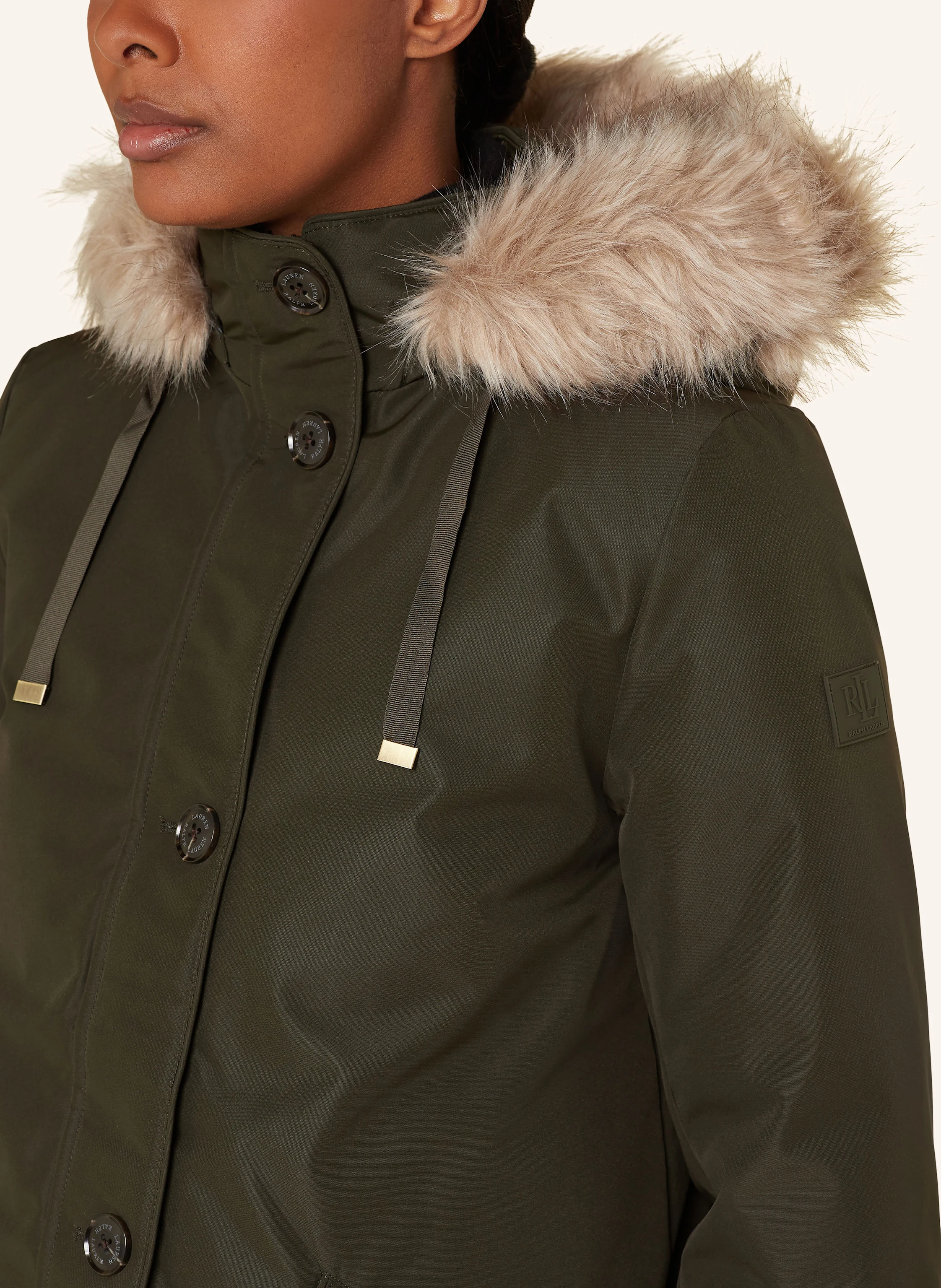 LAUREN RALPH LAUREN Parka mit abnehmbarer Kapuze und Kunstpelz