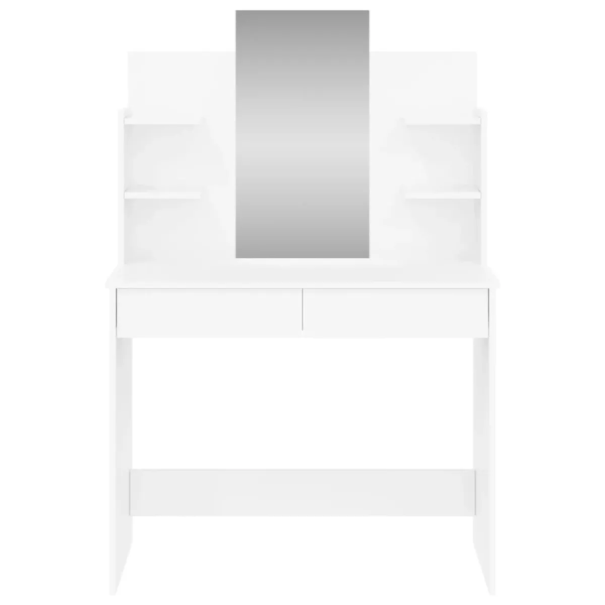 vidaXL Coiffeuse avec Miroir - Blanc Brillant