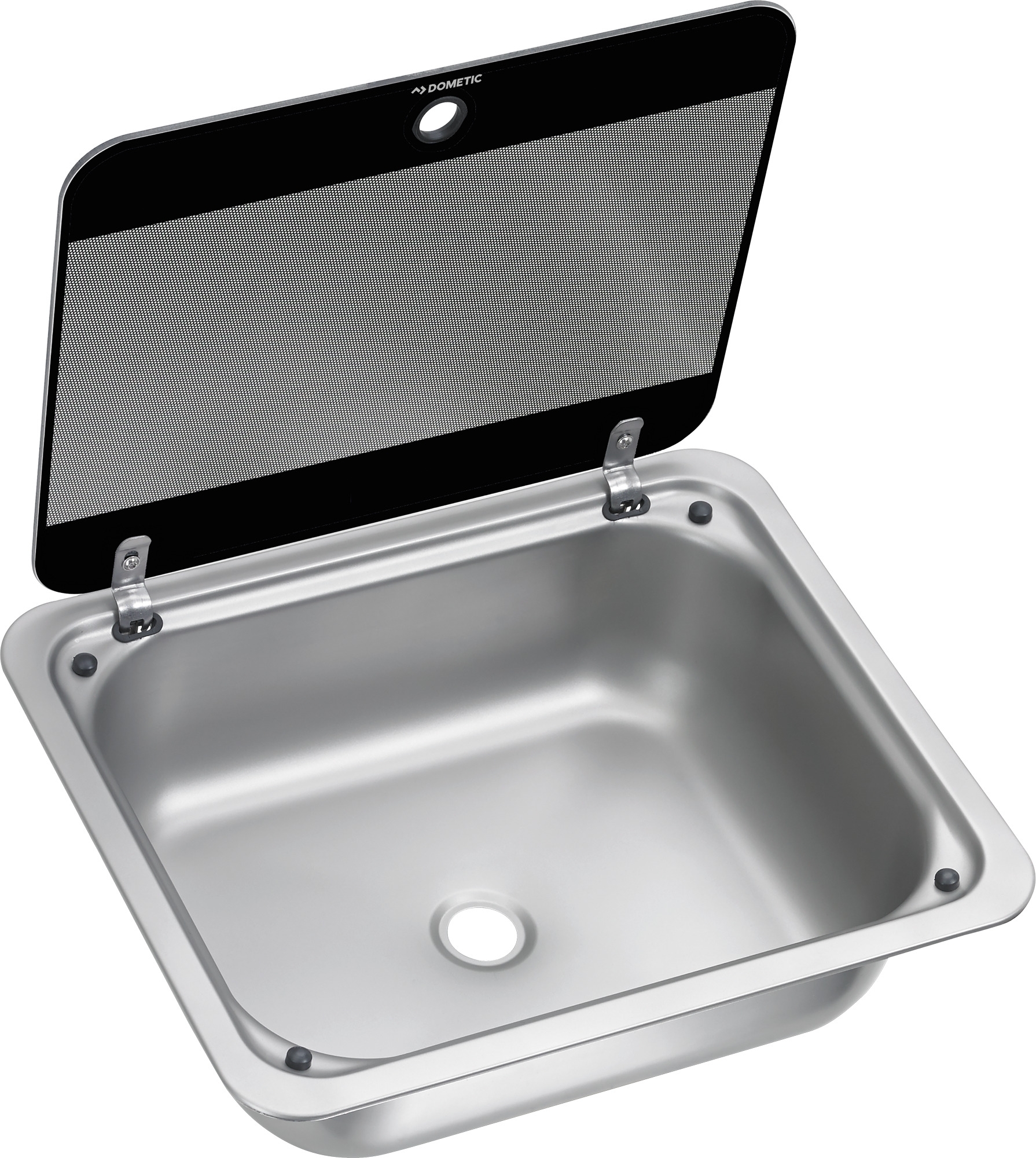 Dometic Eckige Spüle SNG 4133 mit Glasabdeckung 410 x 335 mm