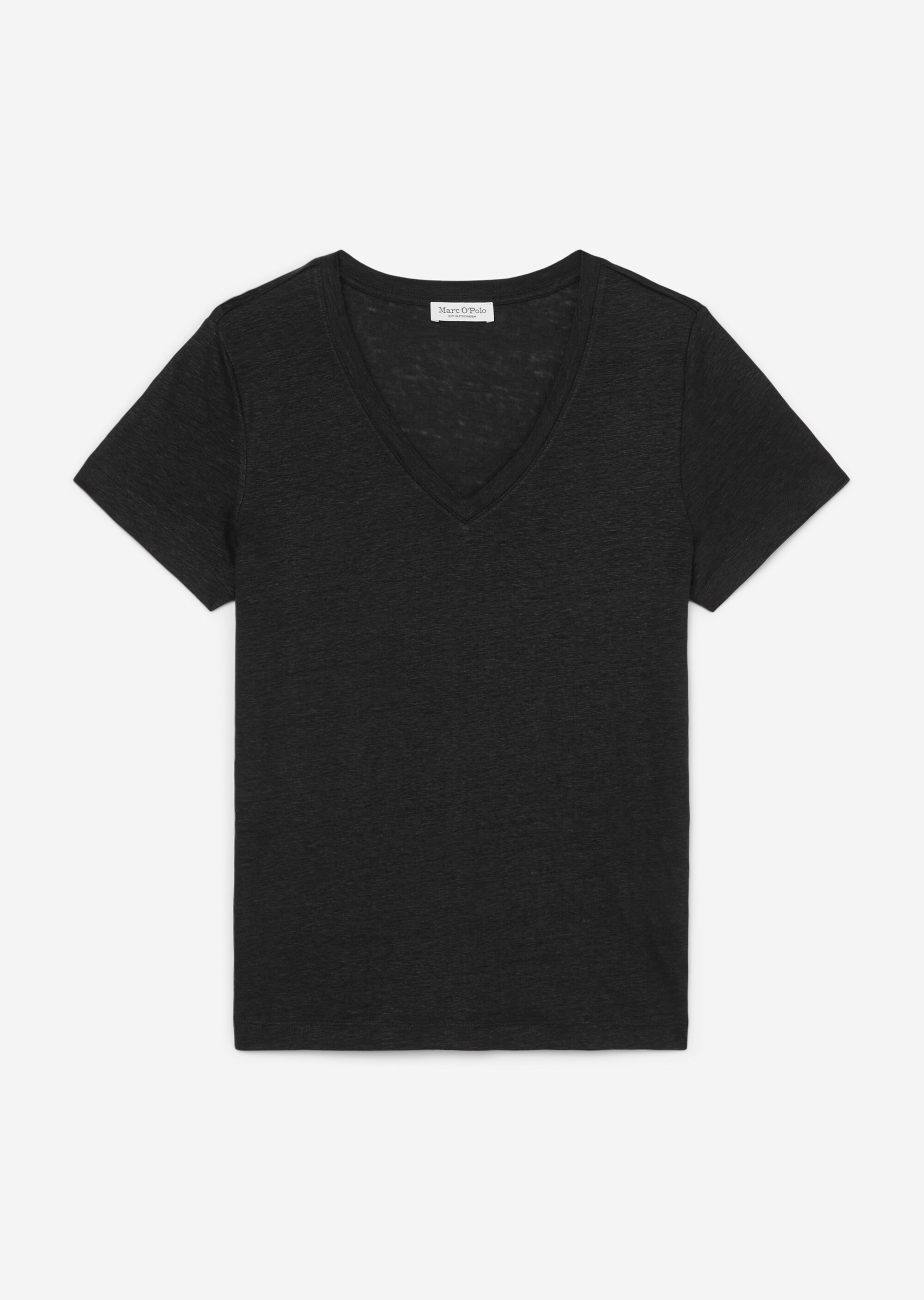Leinen-V-Neck-T-Shirt regularaus hochwertiger Jersey-Qualität