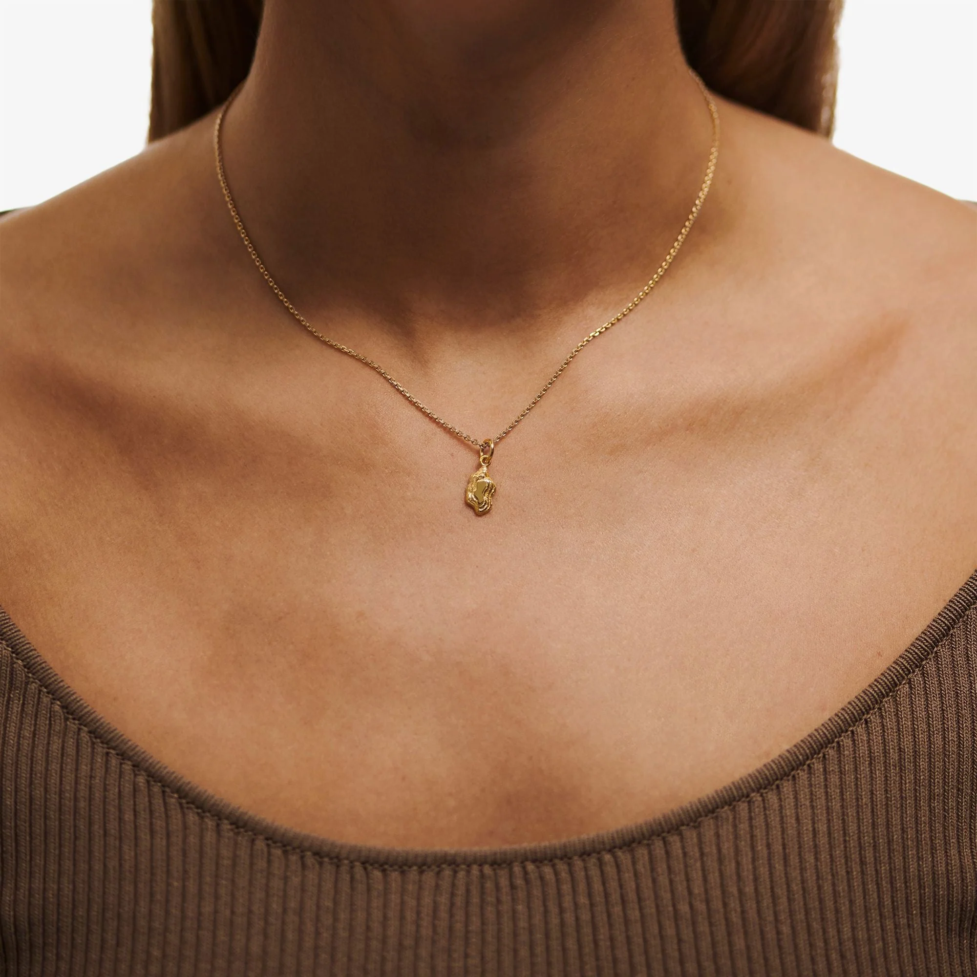 Camille Brinch  Mini Nugget Layers halskæde - forgyldt