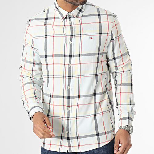 Chemise Manches Longues A Carreaux Classic Essential 6612 Bleu Clair Jaune