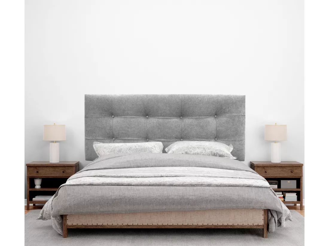 DHOME Tête de lit en tissu Aqualine Capitoné 160x60cm Lits 150/160 - Gris