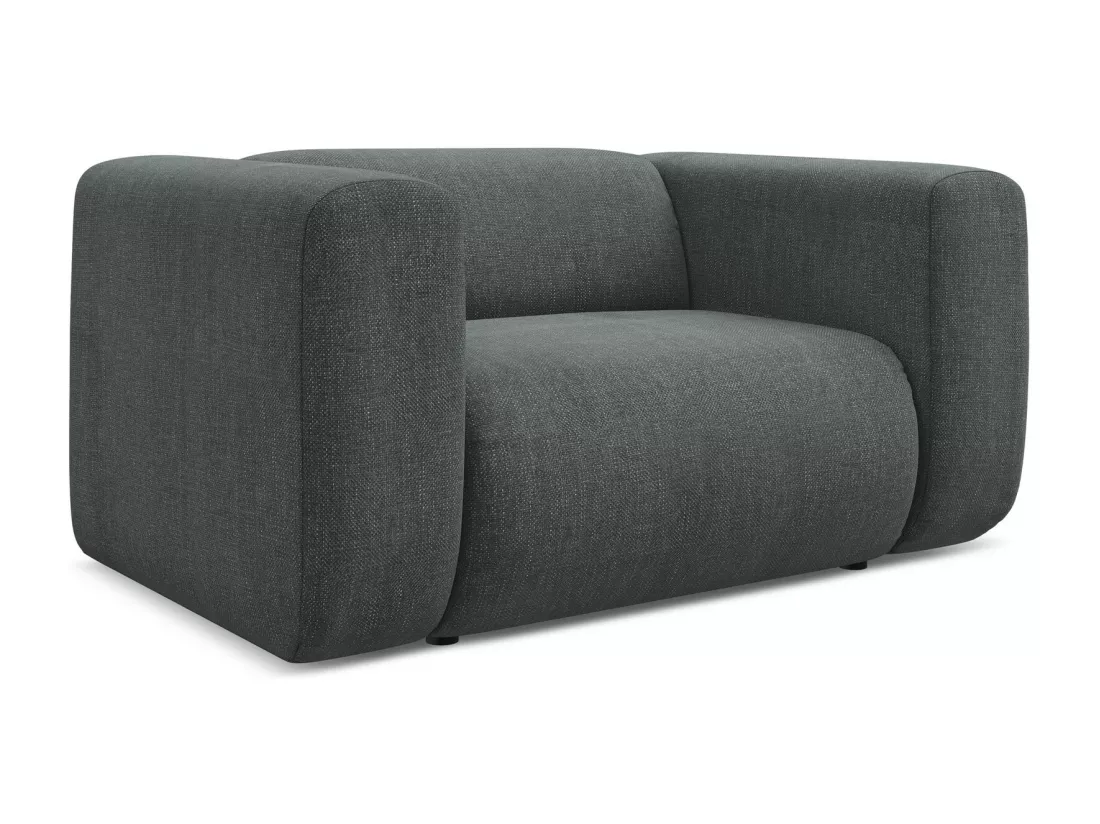 Fauteuil en tissu chenille - graphite - EKAHI