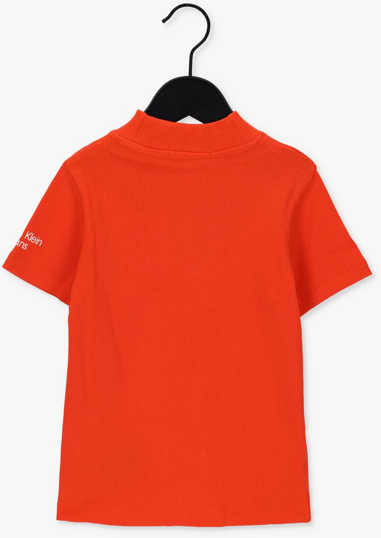 CALVIN KLEIN rode calvin klein t-shirt mock neck rib top