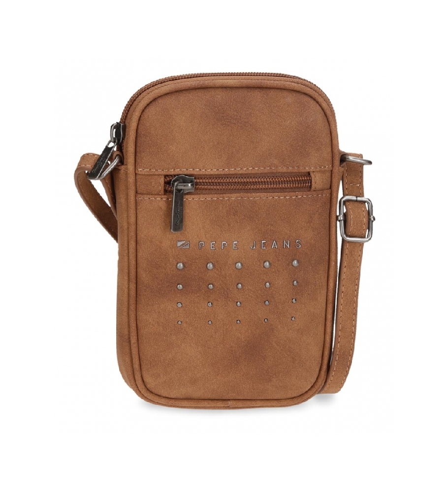 Bolsa transversal Pepe Jeans Holly marrom para celular