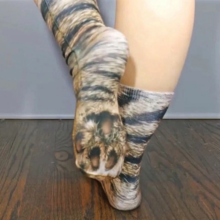 (Grösse 30-33) Lustige Tierpfoten Socken Füsslinge Strümpfe 3D Motiv - Pferd
