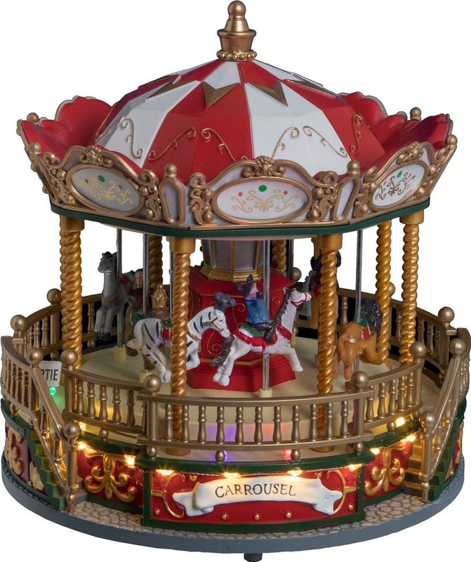 Feeric Lights & Christmas - Draaimolen - Multi - LED Verlichting en Muziek - 23,5 cm