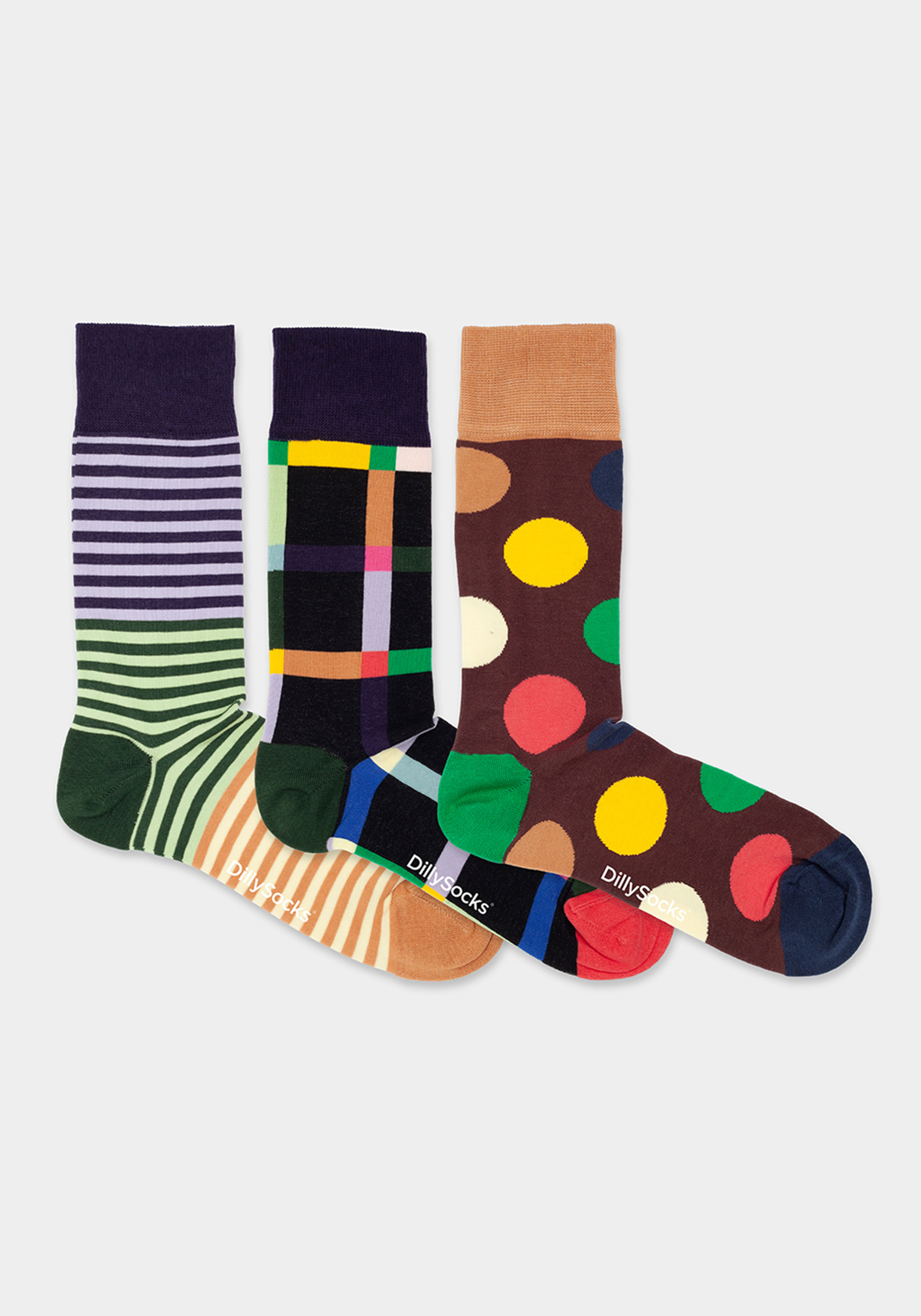 DillySocks Socken 3er-Pack Geschenkbox Geo Trio