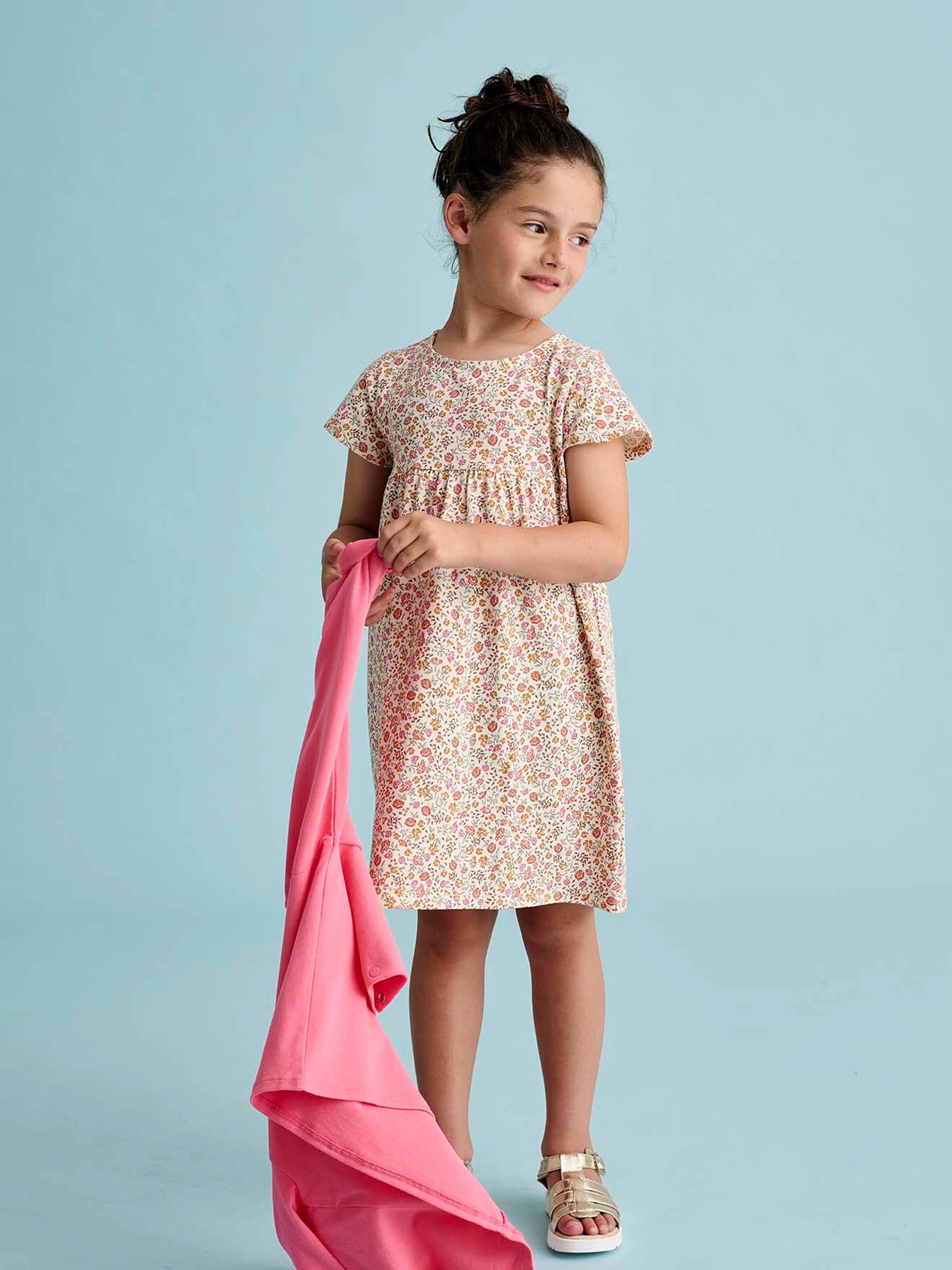 Vertbaudet Mädchen-Set: Kleid + Cardigan rosa