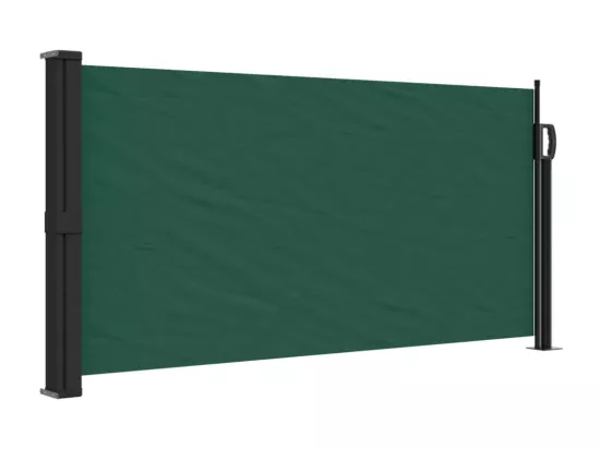 Auvent latéral rétractable vert foncé 100x500 cm