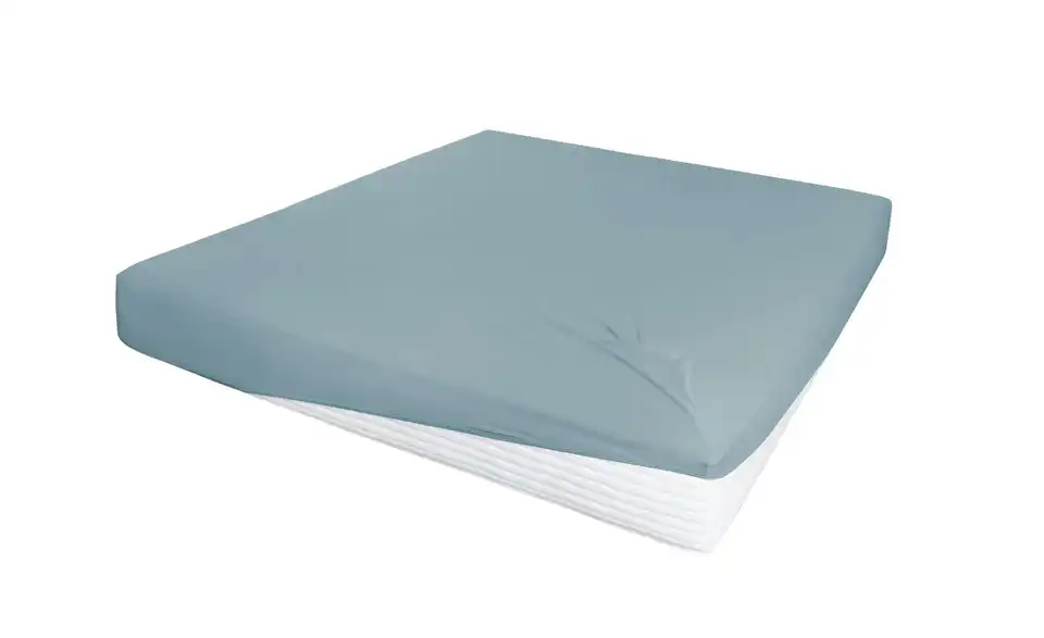 Jersey-Elastan Boxspringlaken Aquablau 100 cm