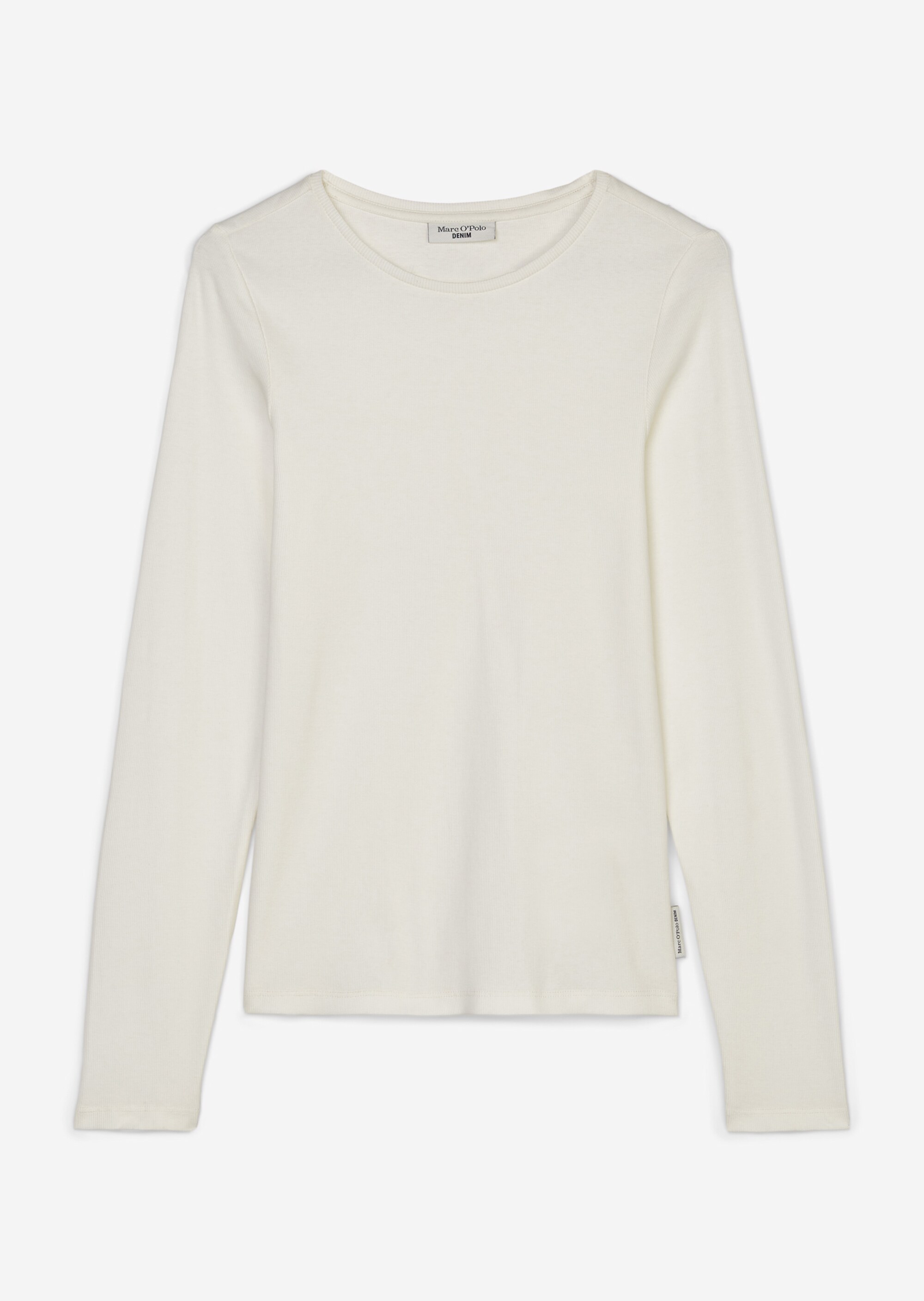 Rundhals-Longsleeve slim aus softem Feinripp-Jersey