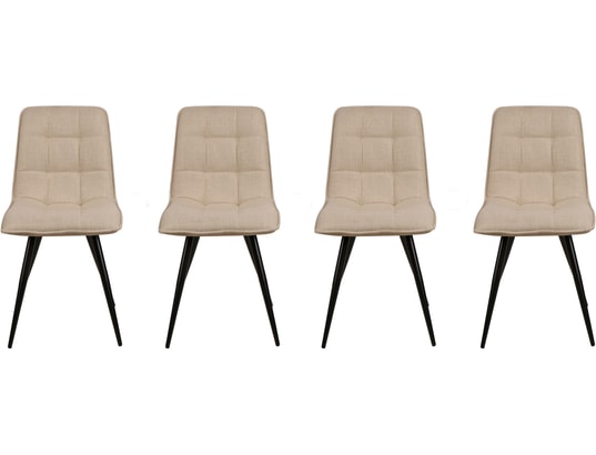 CONCEPT1 - Chaise Lot de 4 C. Alize beige tissu
