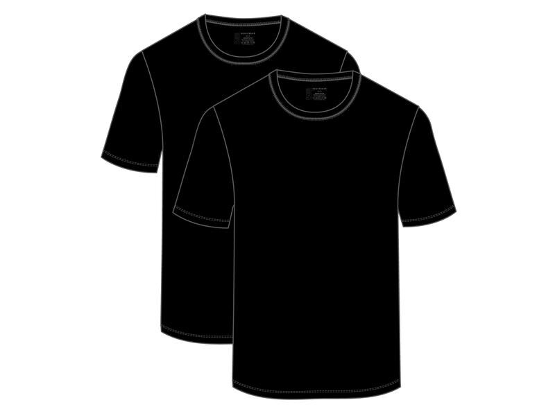SCHIESSER Unterhemd Herren 2-er Pack, Schwarz, L Kurzarm-Shirts für Herren