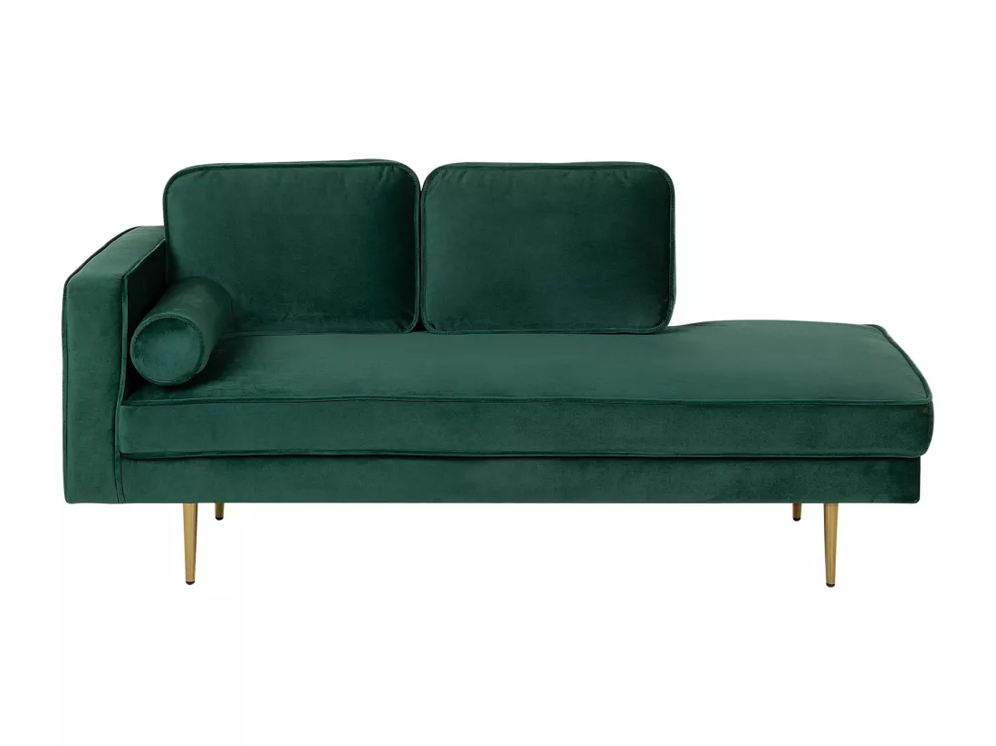 Méridienne en velours vert côté droite MIRAMAS