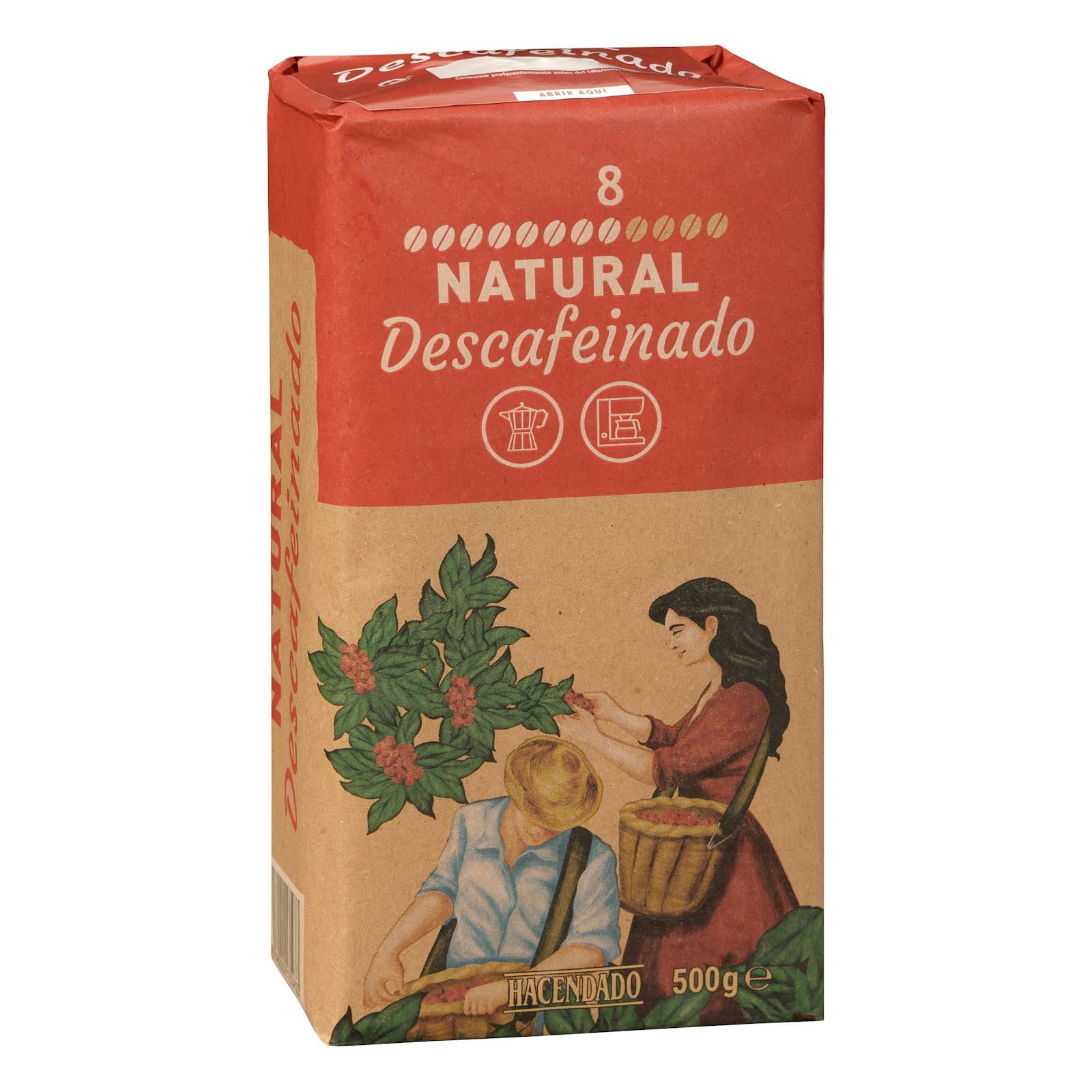 Café moulu décaféiné naturel Hacendado