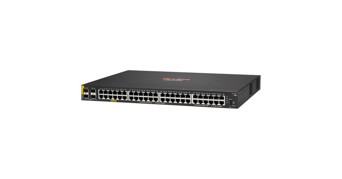Hewlett Packard EnterpriseAruba CX 6100 48G CL4 PoE 4SFP+ switch  (Zwart, 370 Watt PoE, 1U)