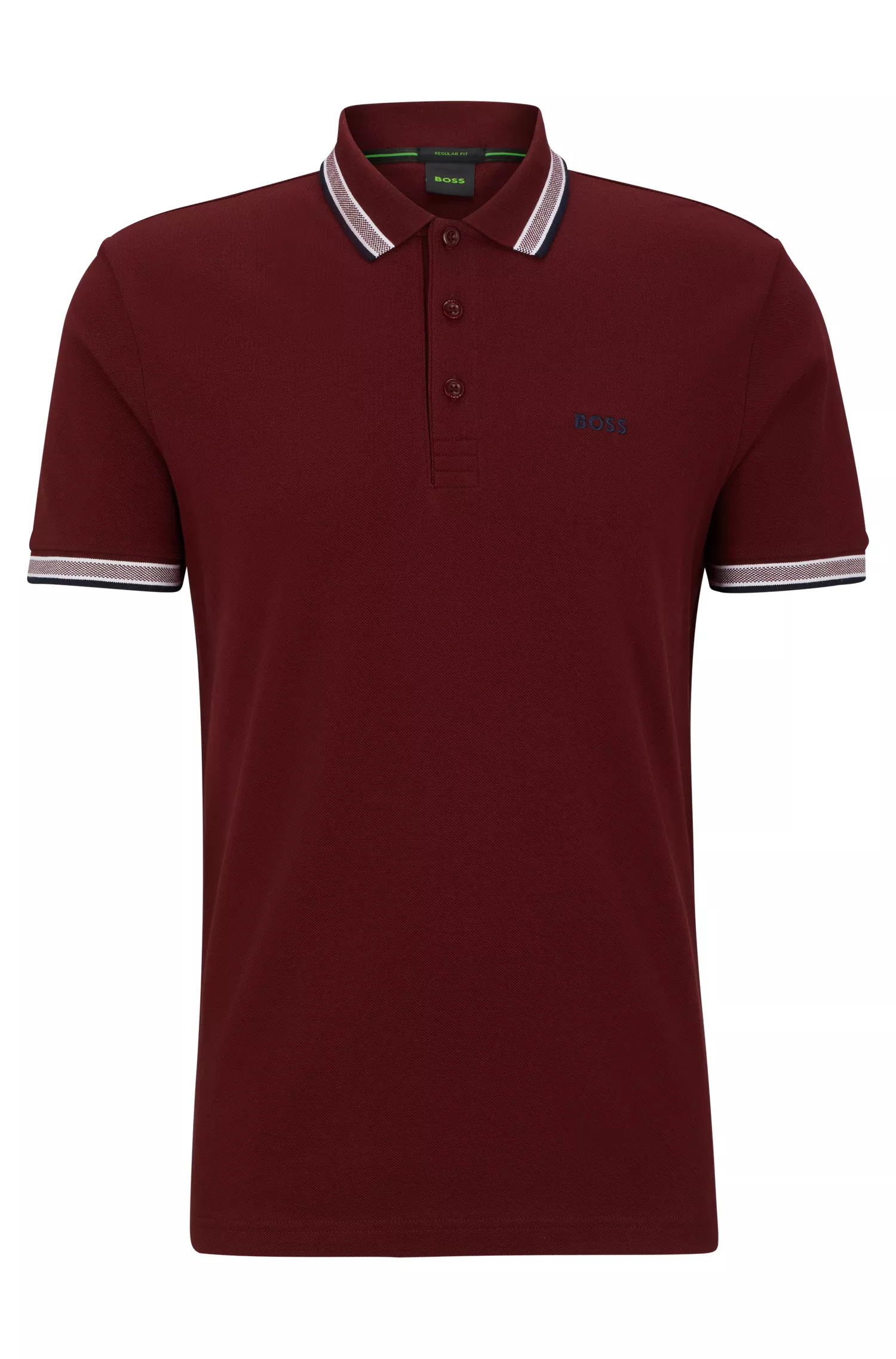 Camisa polo BOSS Green de algodão orgânico com logotipo.