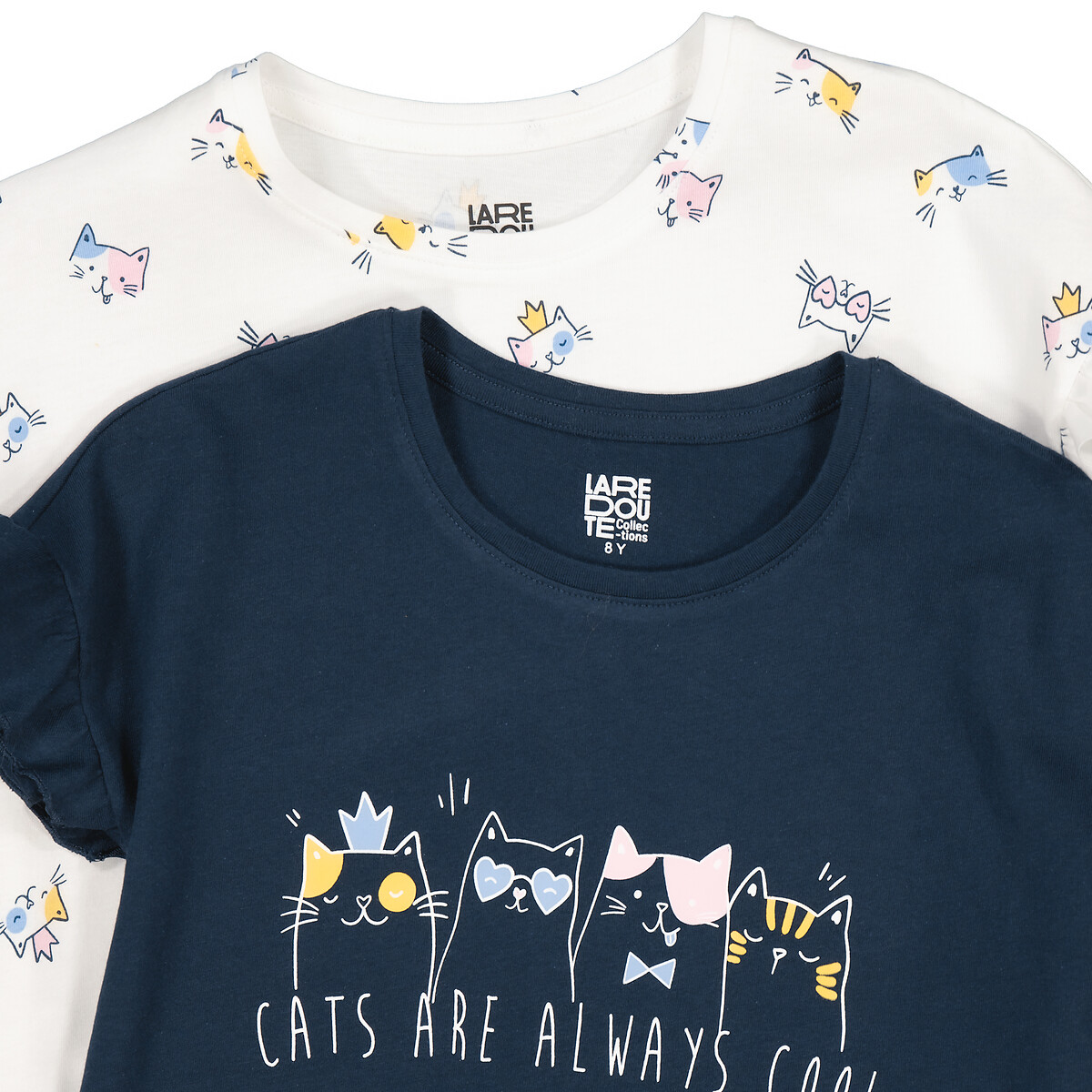 COLEÇÃO LA REDOUTE<br>Conjunto de 2 camisolas com estampa de gato