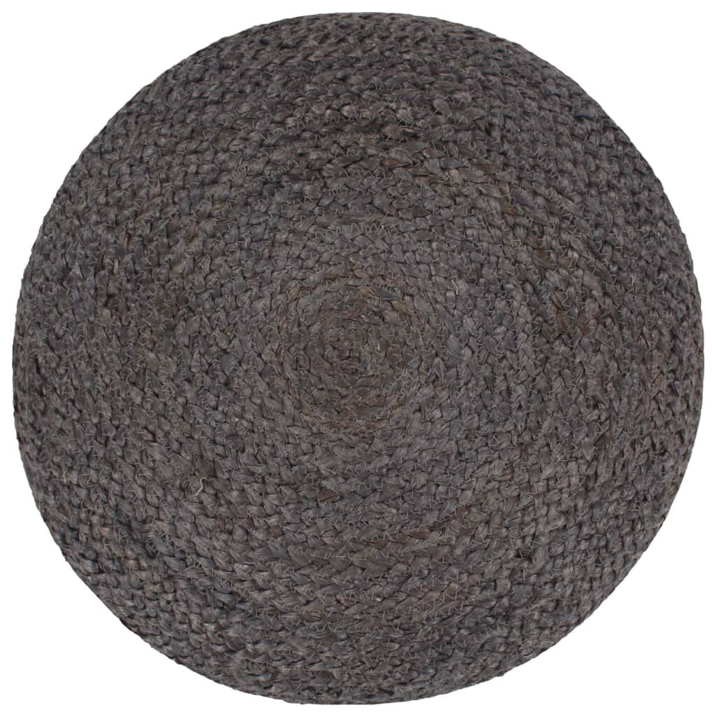 vidaXL Handgemaakte poef donkergrijs 45 x 30 cm jute