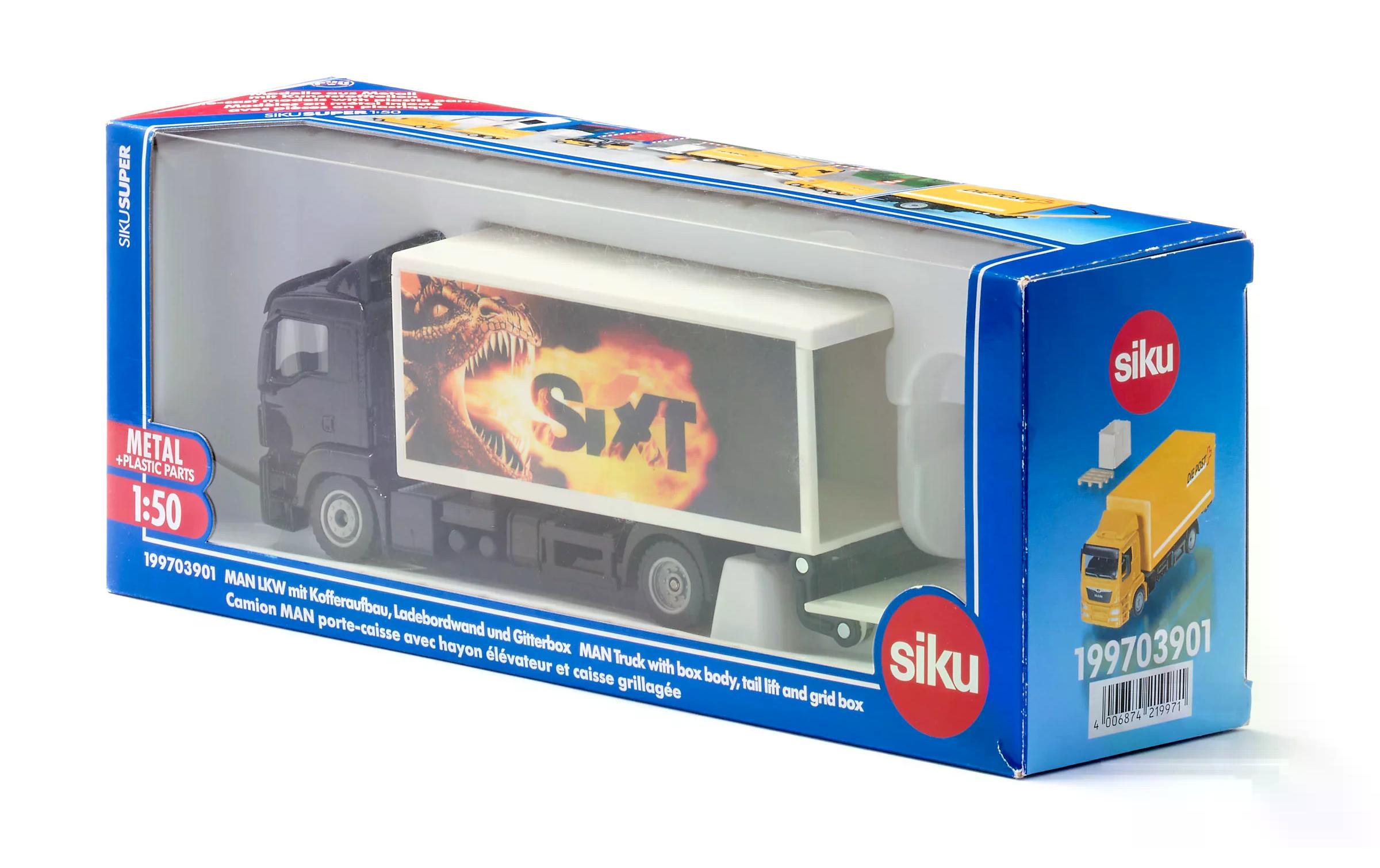 LKW MAN mit Kofferaufbau Sixt 1:502-Achs MAN Lastwagen mit Kofferaufbau