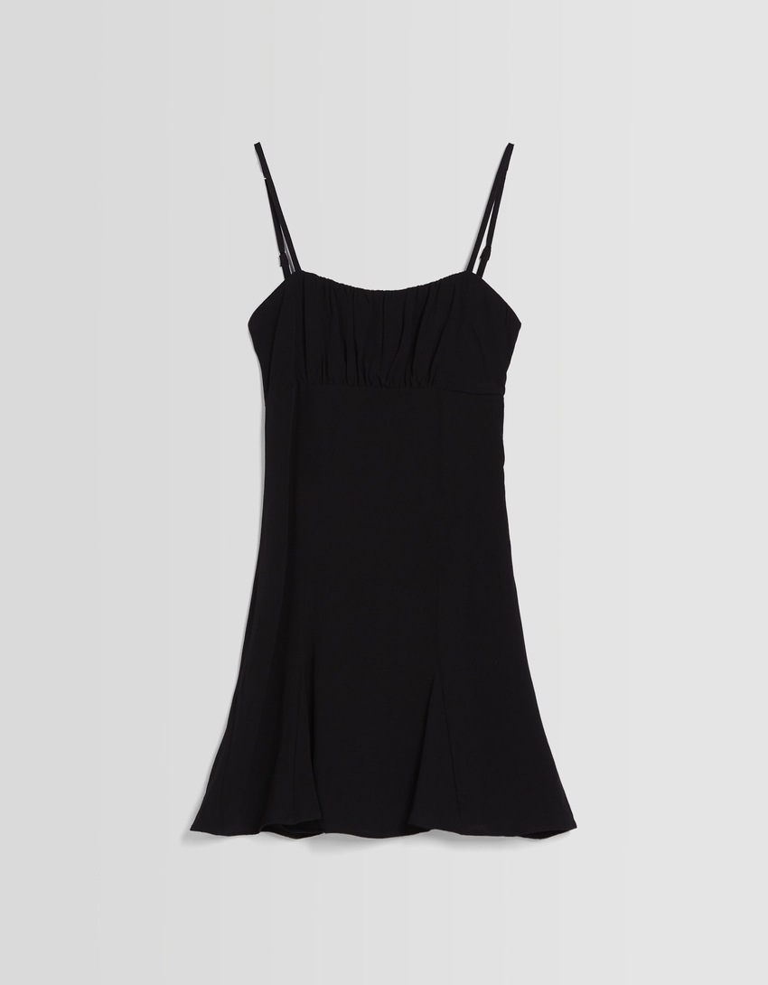 Vestido curto de alças finas