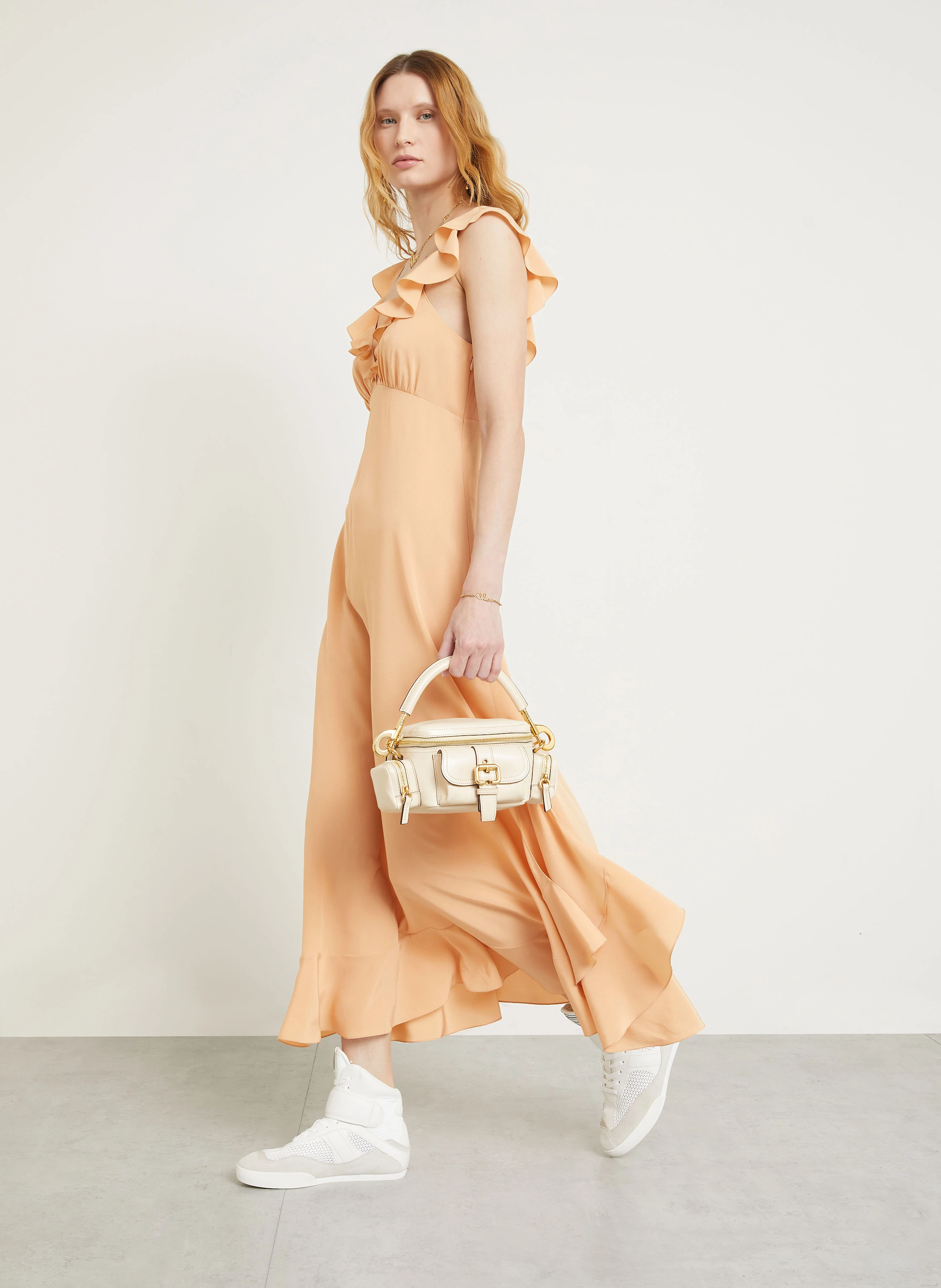 Chloé Seidenkleid mit Volants