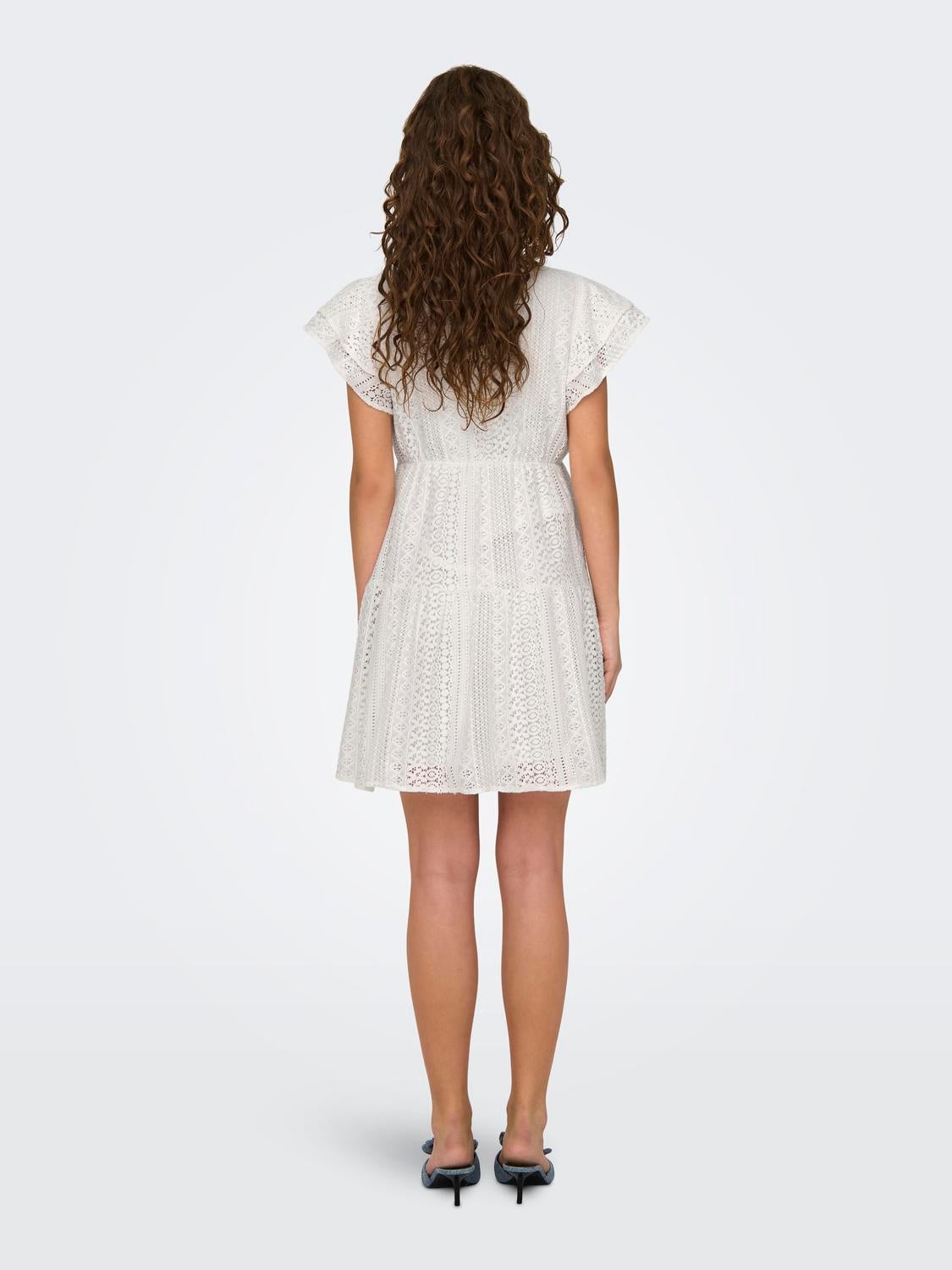 ONLHELENA Kurzes Kleid Cloud Dancer