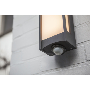 Lutec buitenwandlamp LED Qubo met sensor donkergrijs