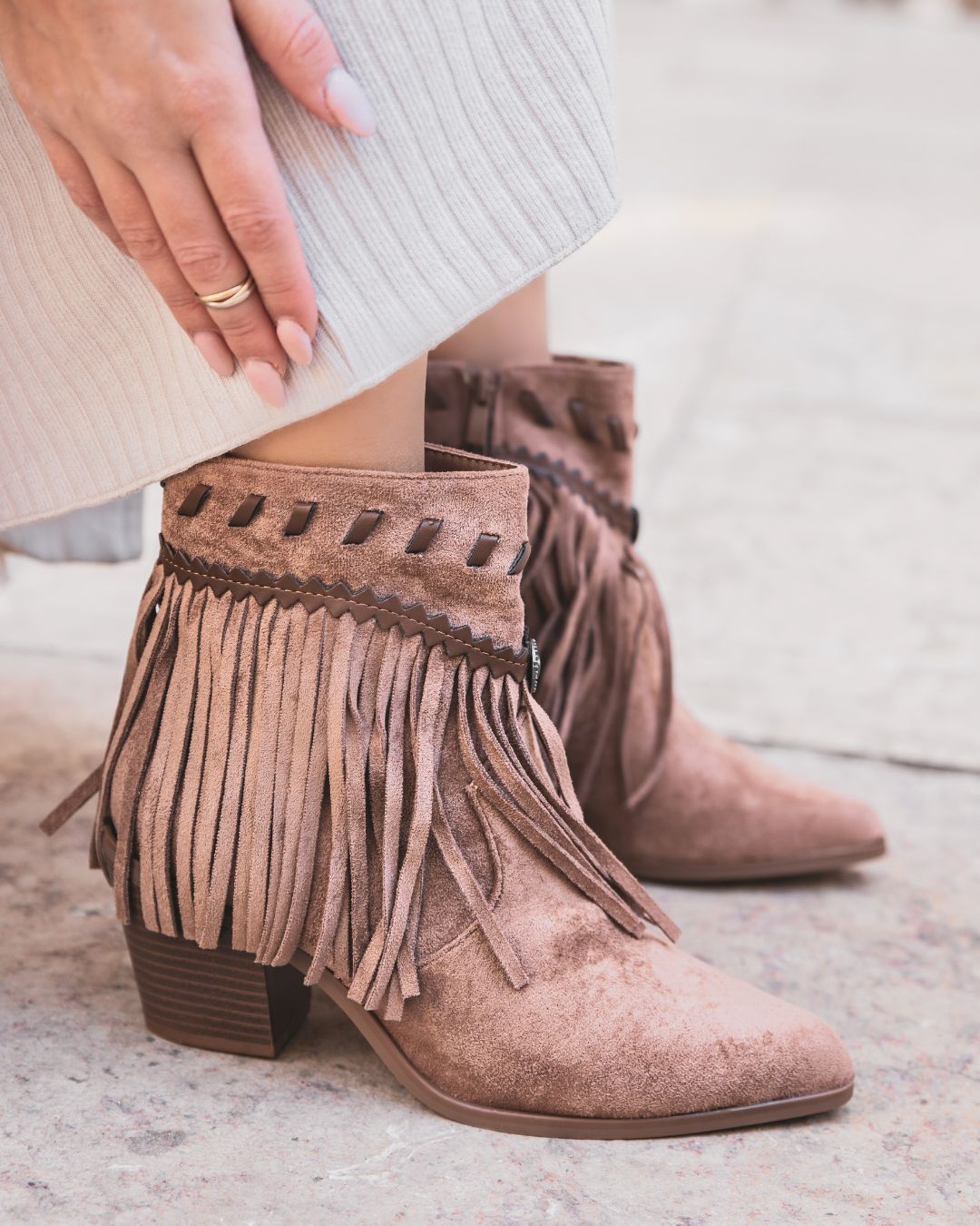 Bottines femme camel à talon - Alma