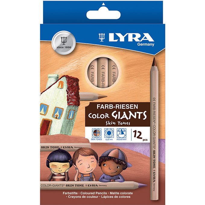 Crayon couleur lyra skin tones gros module étui plastique 12 unités