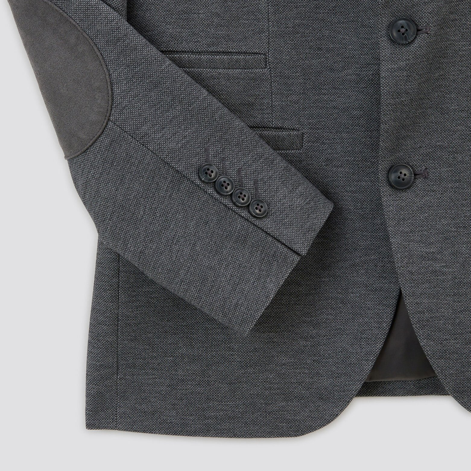 Veste slim maille coudières Gris moyen