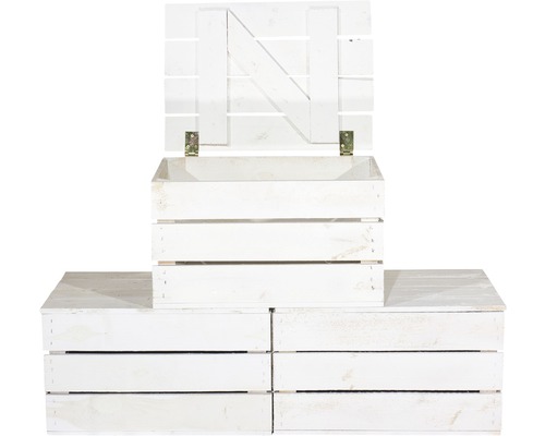 Houten kist, wit, 50x40x30 cm
