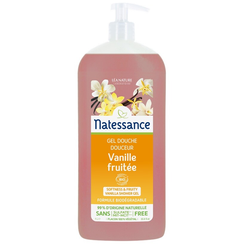 Gel douche douceur bio - Vanille fruitée - 1 L