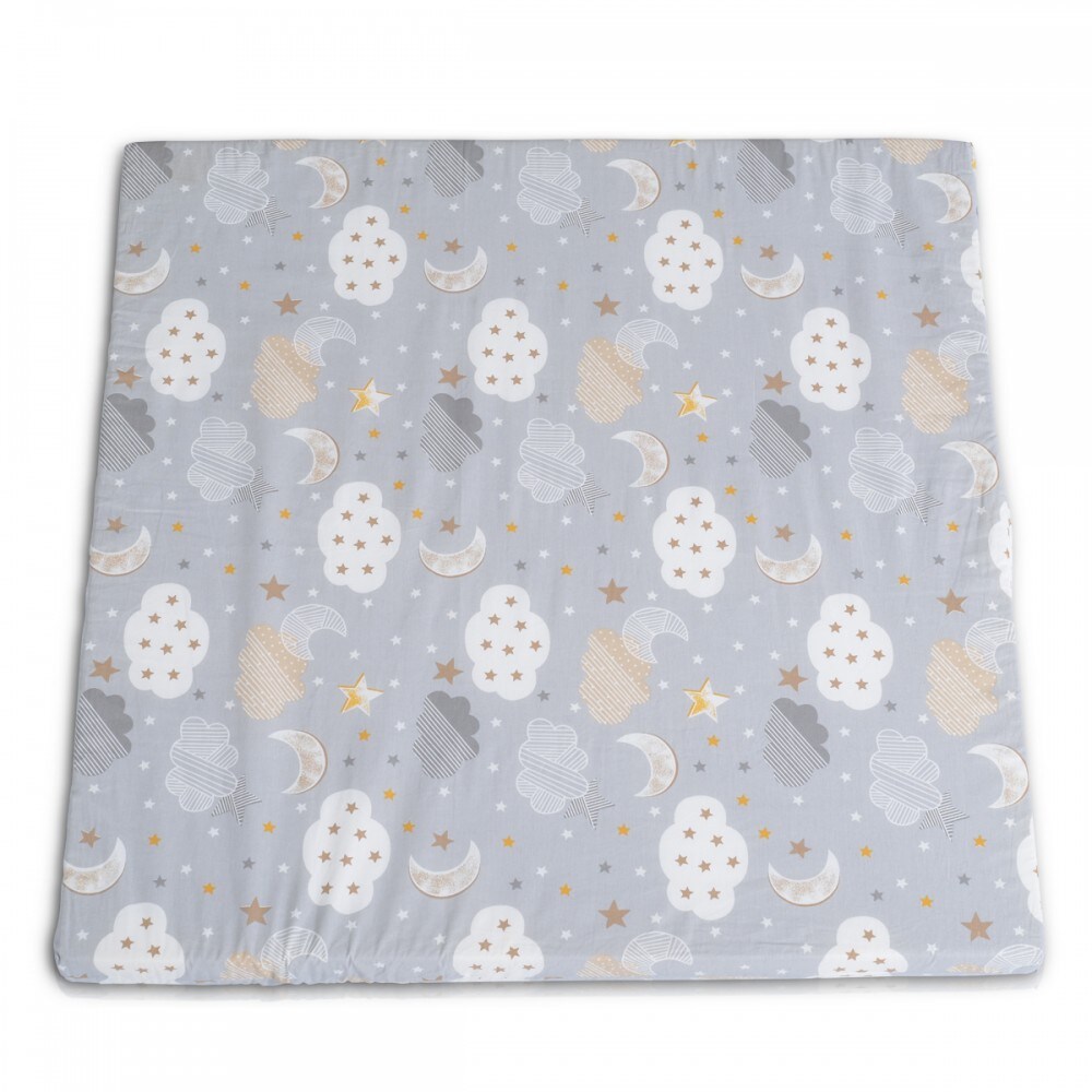 Moni Laufgittermatratze Comfort 88 x 88 x 5 cm, Babybettmatratze, Bezug waschbar grau